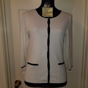 #636 NWT METHODE Black & White Cardigan, Sz. PM.